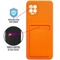 Capa para Motorola Moto G100 e Edge S - Emborrachada Case Card Laranja